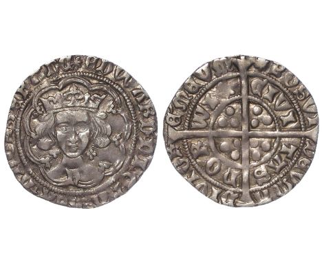 Edward IV First Reign 1461-1470 silver groat, Light Coinage 1464-1470, of Norwich, wt. 3.00gr., 'n' on breast, quatrefoils at