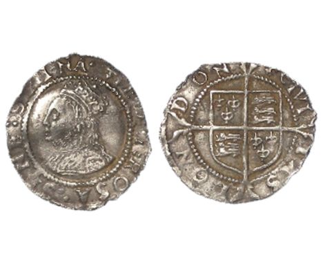 Elizabeth I silver penny Second Issue 1560-1561, mm. Cross-Crosslet, Spink 2558, very lightly crinkled, nice portrait, GVF