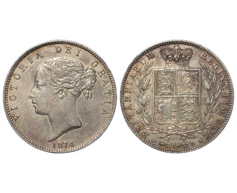 Halfcrown 1874 GVF, light scratch.