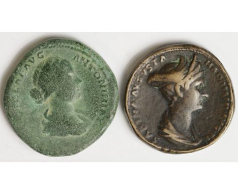 Sabina wife of Hadrian, sestertius, looks to be Sear 3939 or similar but probably a later cast seated female deity looks to b