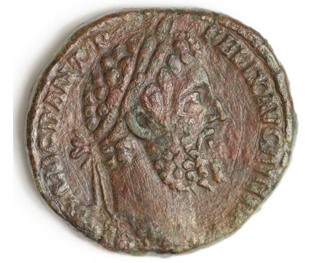 Commodus brass sestertius, Rome Mint 188 A.D., Sear 5785, obverse:-  Laureate bust right, legend:- [M CO]MMODVS ANT P FELIX A