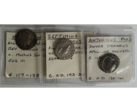 Hadrian silver denarius, Rome Mint 128 A.D., reverse:- Annona seated, Sear 3474 obverse very light scuffs, uneven tone, good 