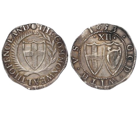 Commonwealth silver shilling, mm. Sun, dated 1653, Spink 3217, with an old ticket, a superb even strike, central on a full fl