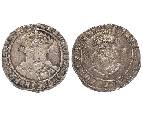 Henry VIII silver testoon, Tower Mint, Henric 8, mm. Pellet in Annulet, both sides, Spink 2365, Ex. Lockdales Auction 145, lo