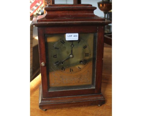 A late 19th century mahogany cased mantle clock, with 8-day movement