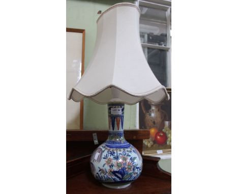 A Delftware vase converted as a table lamp
