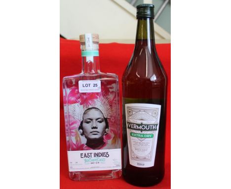 East Indies Archipelago dry Gin, 1 700ml bottle Bosca Vermouth, 1 litre (total 2 bottles in lot) 