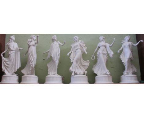 A set of six Wedgwood bisque figurines, The Dancing Hours, limited edition
Condition: overall good.&nbsp; No missing fingers,