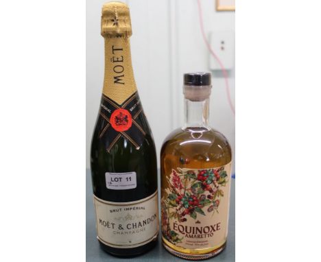 Moet & Chandon Brut Imperial Champagne, 1 bottle  Equinoxe Amaretto nut liqueur, 1 bottle 