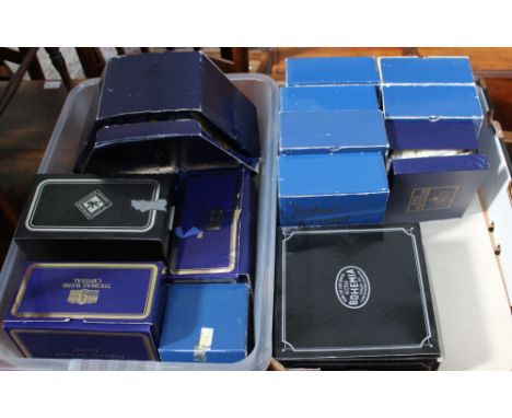 Two boxes containing cut glass, includes Webb crystal, mostly in original boxes