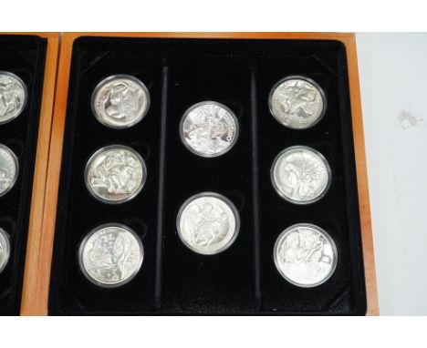 European Medal Club (EMC), two cased sets of sterling silver medals, the first set of six medals relating to Europa and the B