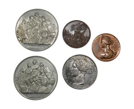 British Victorian Historical medals, Exhibition of Art Treasures, Manchester, 1857, a white metal medal by Pinches, 63mm (BHM