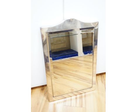 A large Edwardian silver mounted easel mirror by Goldsmiths &amp; Silversmiths Co Ltd, London, 1902, 58cm. Condition - poor