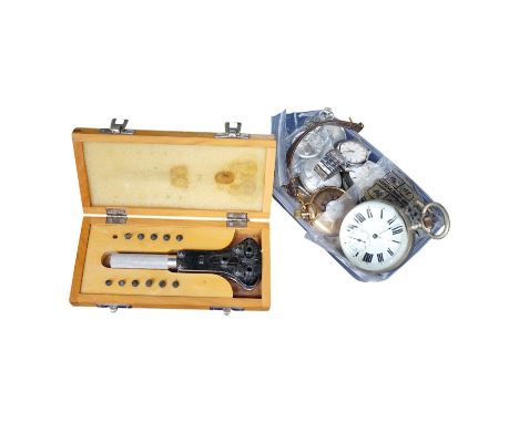 A gentleman's stainless steel Omega Seamaster manual wind wrist watch, nine assorted pocket watches, etc. including Hebdomas,