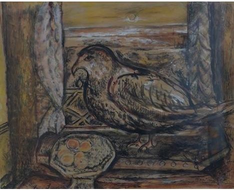 James Tower (1919-1988), watercolour and charcoal, ‘Bird in a Window’, signed, 22 x 27cm. Condition - fair to good Christie’s