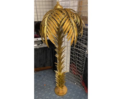 GILT METAL PALM TREE FLOOR LAMP 155CM APPROX