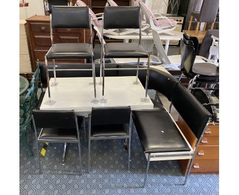 KITCHEN TABLE, BENCH &amp; CHAIRS