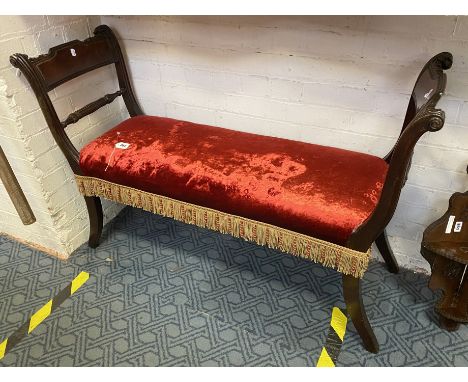 MAHOGANY FRAMED BENCH