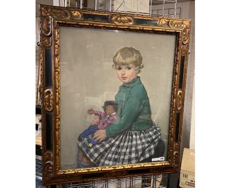 PORTRAIT OF 5 YEAR OLD GIRL SIGNED BY ESTHER BONOUGH JOHNSON 75CMS X 60CMS