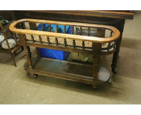 FURNITURE/ HOME - An antique wooden trough planter with decorative turned gallery for restoration.
