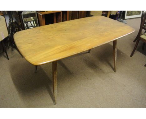 FURNITURE/ HOME - A vintage 1960's mid century Blonde Ercol 'Plank Table', in need of some restoration, measuring 153x71x77cm