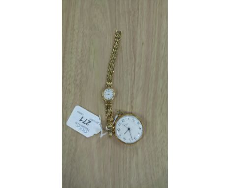 GOLD PLATED ROTARY WRISTWATCH & SEKONDA POCKET WATCH