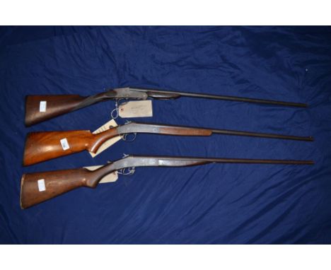 Three .410 single barrel shotguns including Harrington &amp; Richardson serial no. A20808, Army &amp; Navy serial no. 1865 an