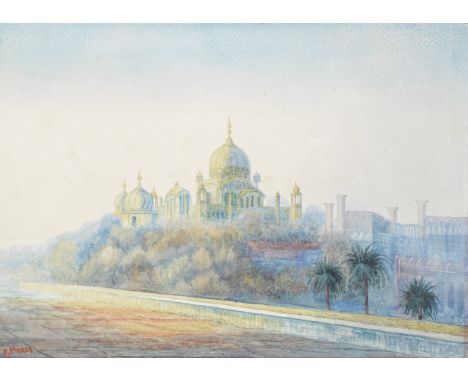 The Tomb of Maharajah Ranjit Singh, Lahore by R. Morse (British, late 19th/early 20th Century)watercolour on paper, signed lo