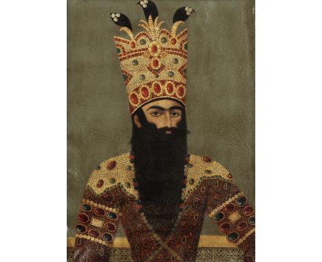 Fath 'Ali Shah Qajar (reg. 1798-1834) Persia, second half of the 19th Centuryoil on canvas 69 x 49.5 cm.Footnotes:The paintin
