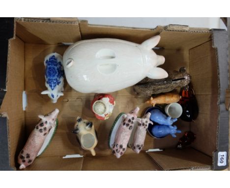 A collection of ceramic pigs ornaments (12)