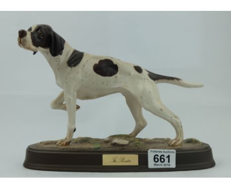 Beswick Pointer on ceramic plinth 3011 (Royal Doulton and Beswick backstamp)