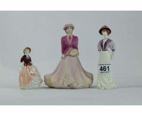 A collection of figures to include Royal Worcester figure Lady Camil, Wade figure Amanda and Coalport figure Beau Monde on Co