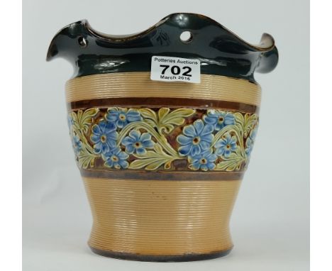 Royal Doulton Lambeth Hanging Planter with chains decorated with flowers and branches height 20cm 
