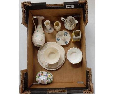A collection of Goss, Royal Doulton and Irish Parian china to include vases, cups, saucers etc (11)