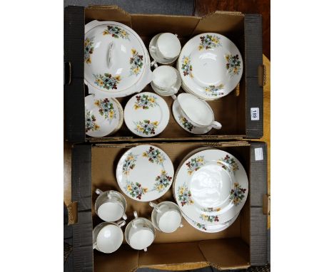A good collection of Royal Grafton tea and dinnerware cups, saucers, plates, tureens etc (2 trays)