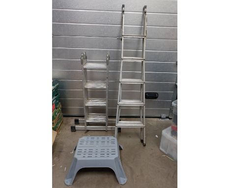 2 Good quality ladders including a Black and Decker 3 in 1 ladder and a multipurpose 4 section ladder with a ST.LA Titta larg