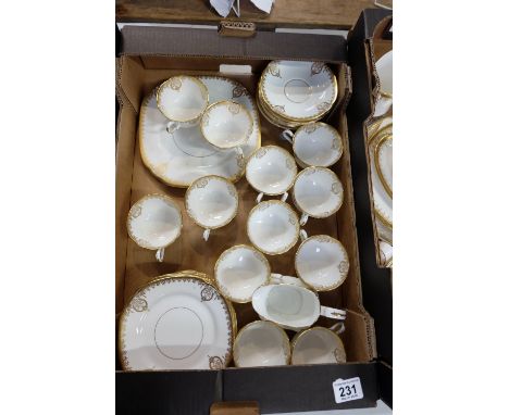 A nice collection of Salisbury china part tea set in the Bradley pattern including sandwich plates, cups, saucers etc (38 pie