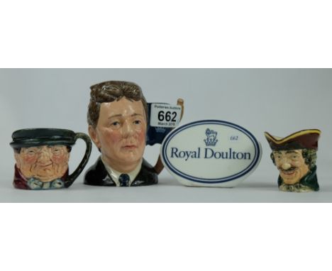 A collection of items to include small Royal Doulton character jugs Michael Doulton,Tony Weller and Dick Turpin, and a Royal 