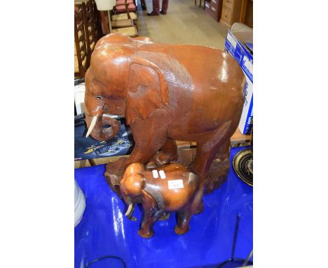 Large model elephant, 55cm high plus one other