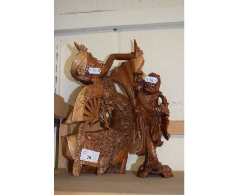 Two 20th Century Far Eastern hardwood figures