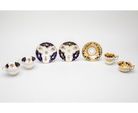 A GROUP OF ROYAL WORCESTER AND OTHER TEA WARES
19th Century
Comprising: a pair of Royal Worcester tea cups and saucers, blue 