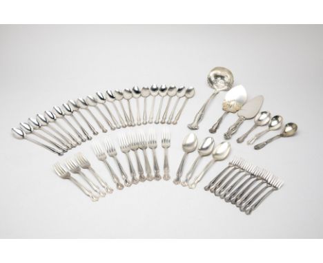 A GROUP OF AMERICAN ROGERS &amp; BRO SILVER PLATED CUTLERY
To include nine three prong forks, twenty-one long handled spoons,