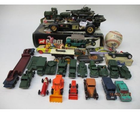 Dinky Toys 108 Sams Car, Corgi Toys Magic Roundabout, Solido Lotus Formule 1, boxed, Dinky Toys 342 Mini Moke, boxed, along w