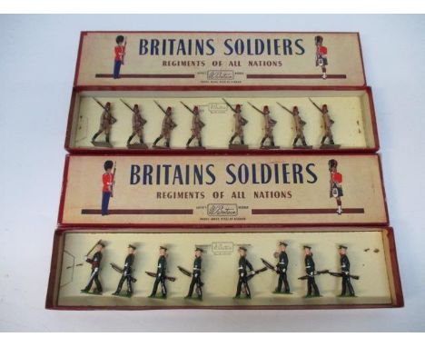 Britains 2088 Duke of Cornwalls Light Infantry (trial No 1 dress), Britains 225 The Kings African Rifles, original road boxes