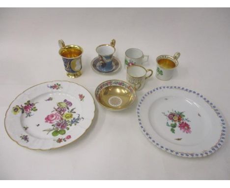 19th and 20th century continental teaware to include Meissen, Sevres, KPM and others comprising of five cups and a cup and sa