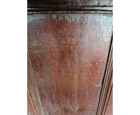 Late 18th century kitchen dresser fitted with three drawers to front on Queen Anne style legs, with a raised shelf plate rack
