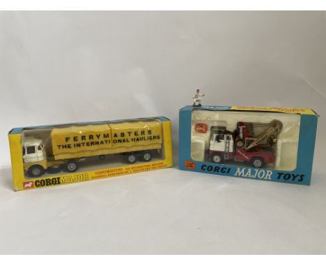 Corgi Major number 1147, Scammell handyman MK.3. tractor unit and trailer together with Corgi Major Toys number 1142, “Holmes