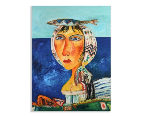 JOHN BELLANY (BRITISH, 1942-2013)Maid of the Forthsigned 'Bellany' (lower right)oil on canvas119 x 88cmARRProvenanceBlains, B