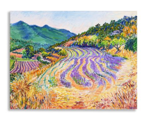 FREDERICK GORE (BRITISH, 1913-2009)Lavender in the Luberonsigned 'F. Gore' (lower right) and titled and dated '1994' (on canv