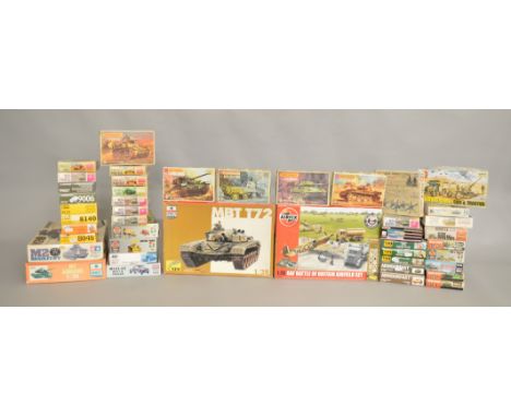 EX-SHOP STOCK: Thirty five boxed Military related plastic model kits by Airfix, Hasegawa, Academy and others, including sixte